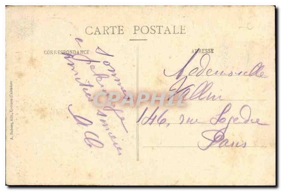 CPA Aux Pleds de N D de la la Delivrande — Back