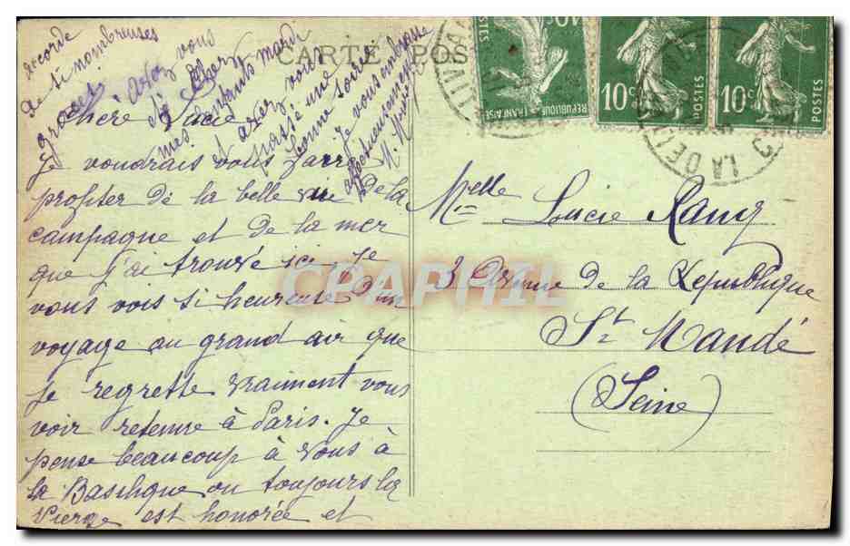 La Délivrande (Calvados) — Couvent de la Vierge Fidèle — Éditeur non identifié — Verso
