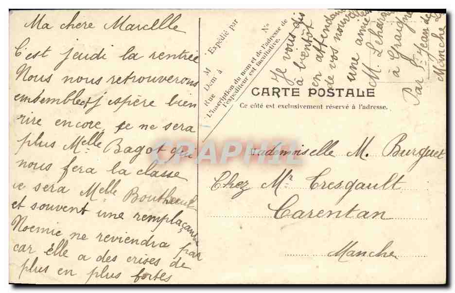 CPA La Delivrande Couvent de la Vierge Fidele Vaches — Rückseite
