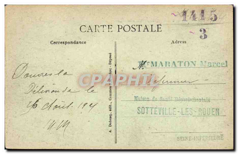 CPA La Delivrande La Place — Rückseite
