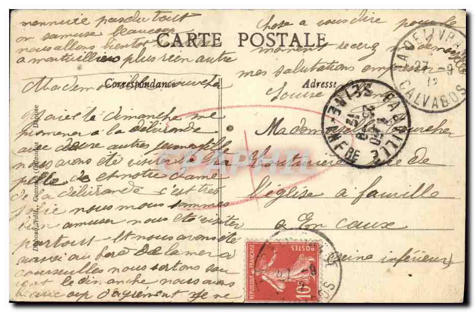 CPA La Delivrande La Place — Rückseite