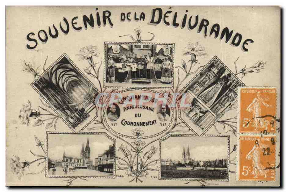 CPA Souvenir de la Delivrande Anniversaire du couronnement
