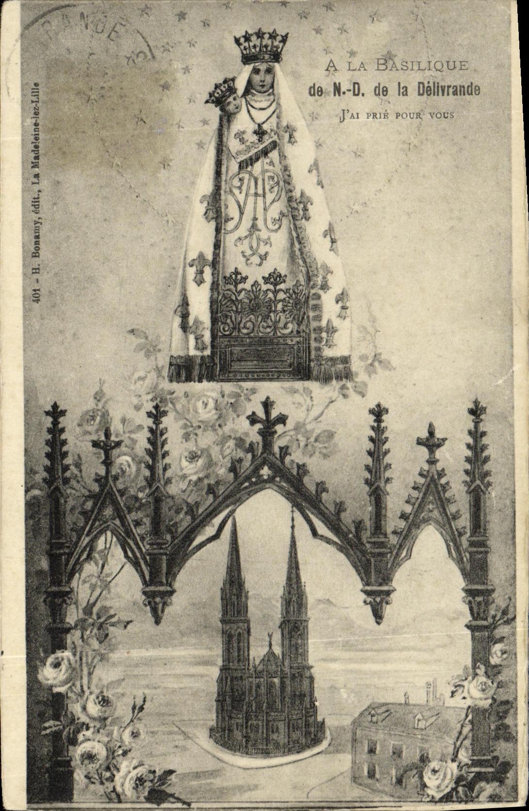 Notre-Dame de la Délivrande — Basilique de Lille — H. Bonamy, édit., La Madeleine-le-Lille, n°401