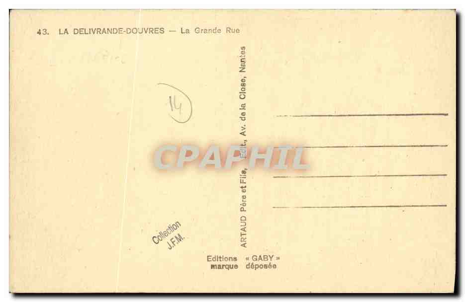 CPA La Delivrande Douvres La Grande Rue Bar Tabac La Meuse Pharmacie — Rückseite
