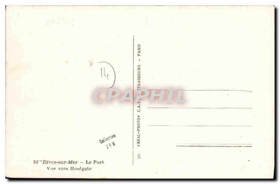 Dives-sur-Mer — Vue vers Houlgate — C.A.F. Tirasbourg — Verso