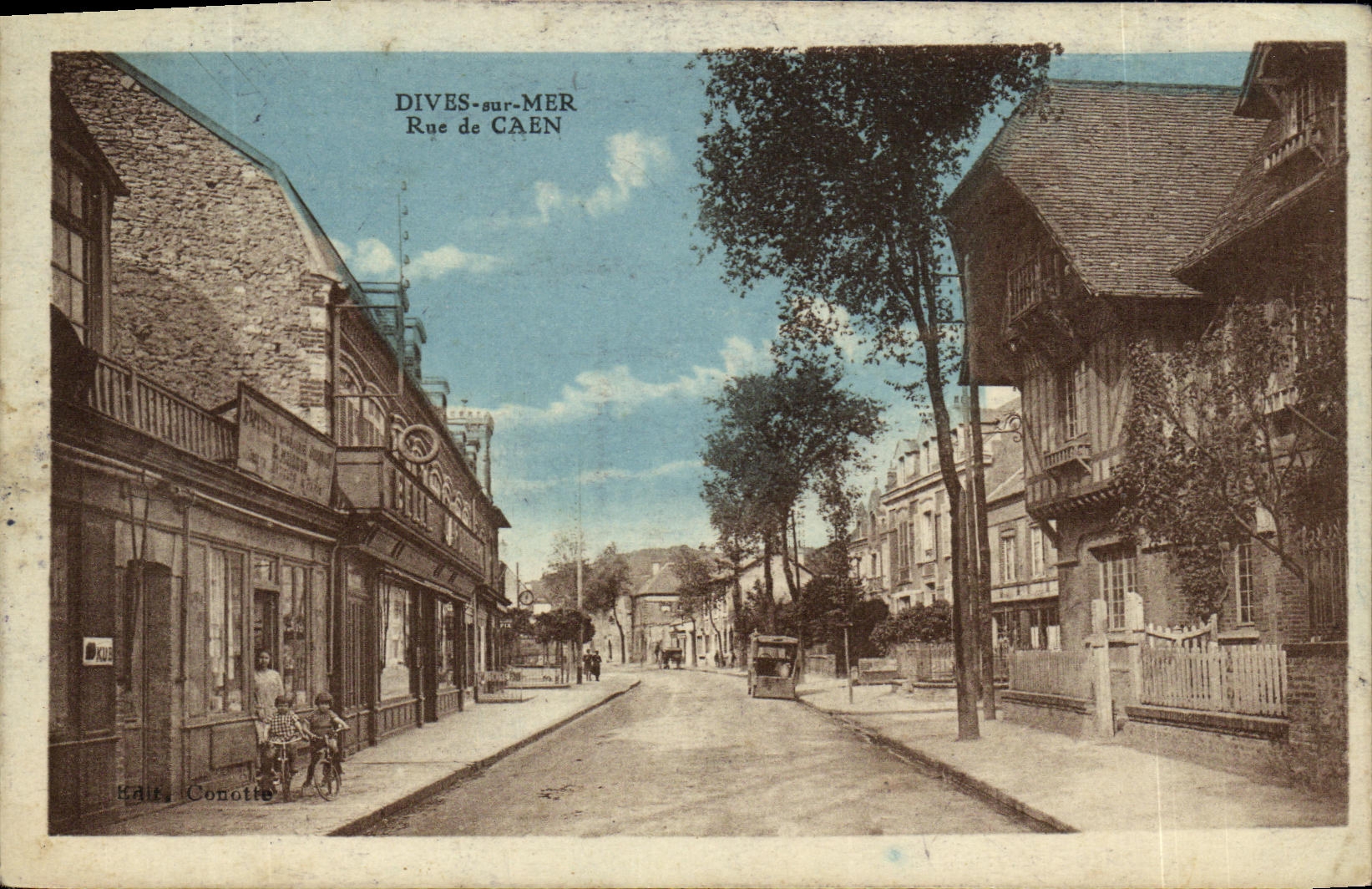 CPA Dives sur Mer Rue de Caen Enfants