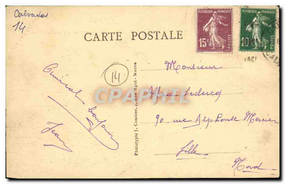 Dives-sur-Mer — L'Hôtel de Ville — Phototypie J. Combier, 4, rue Agut-Macon — Rückseite