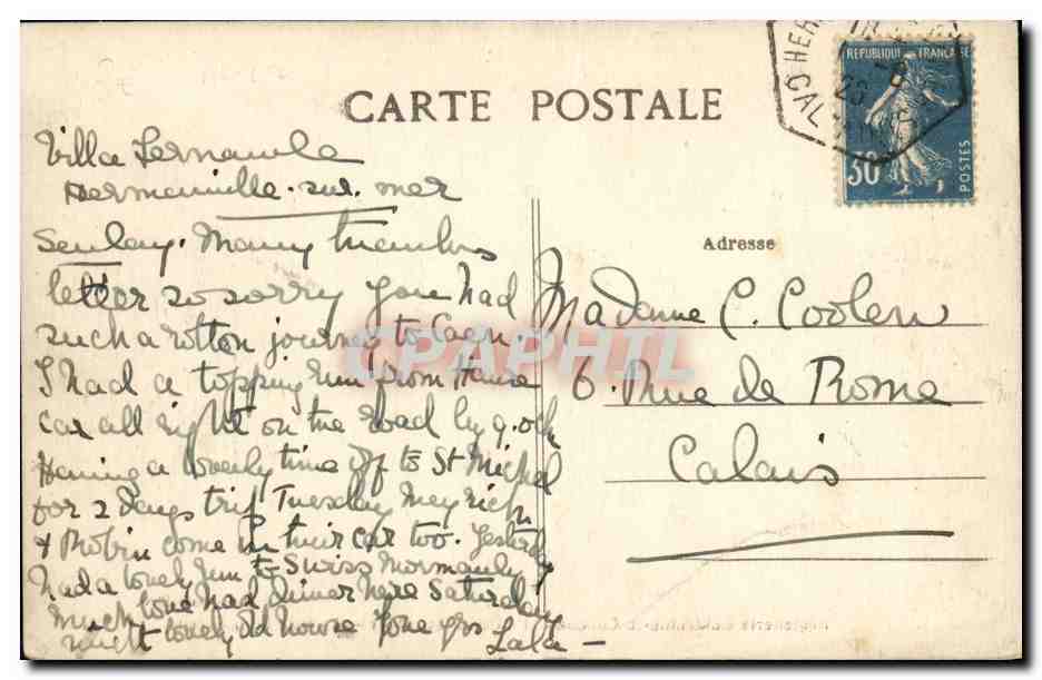 CPA Dives Sur Mer Hostellerie Guillaume le Conquerant Cour de la pucelle — Rückseite