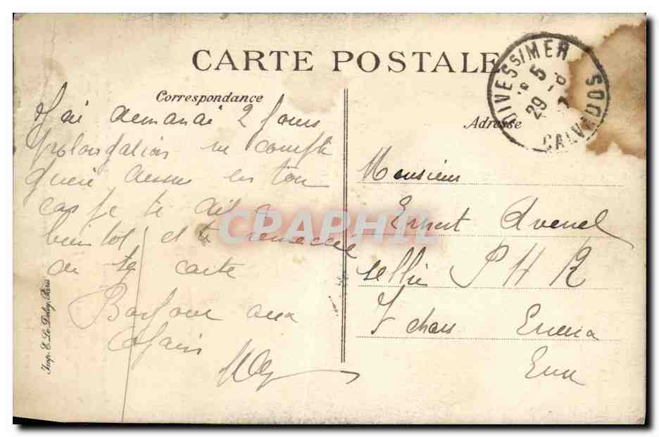 CPA Dives Sur Mer L Hostellerie de Guillaume le Conquerant — Rückseite