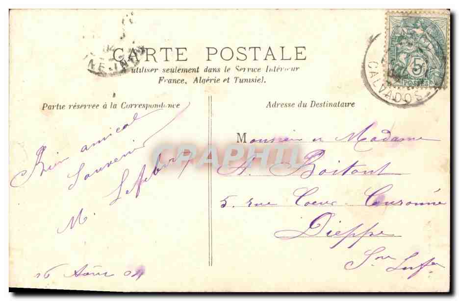 CPA Dives L Ancienne Gendarmerie — Rückseite