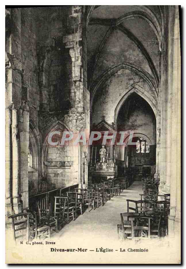 CPA Dives Sur Mer L Eglise La Cheminee
