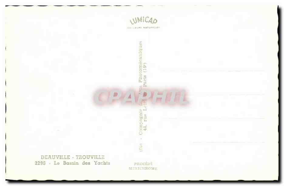 Deauville - Le Bassin des Yachts — éditeur LUMICAP, n° 2296 — Achterkant