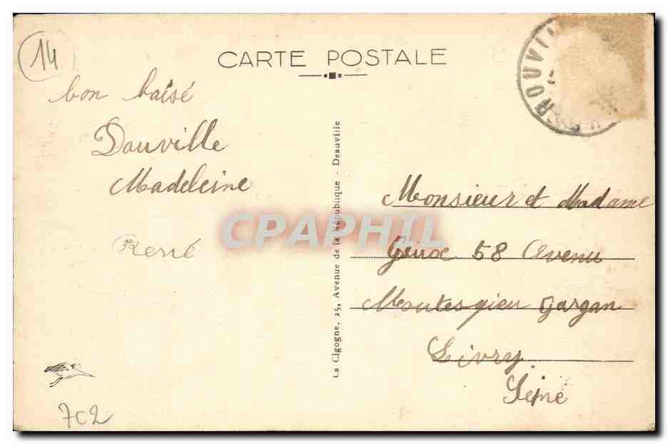 CPA Deauville Plage Fleurie Le Nouveau Bassin Bateaux — Verso
