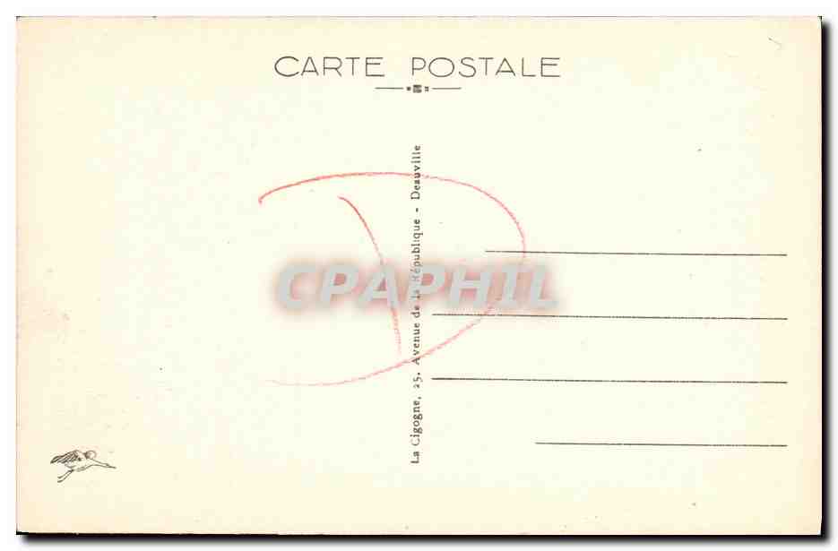 Deauville, la Plage Fleurie — Le Bassin des Yachts — éditeur La Cigogne, n° 95 — Verso