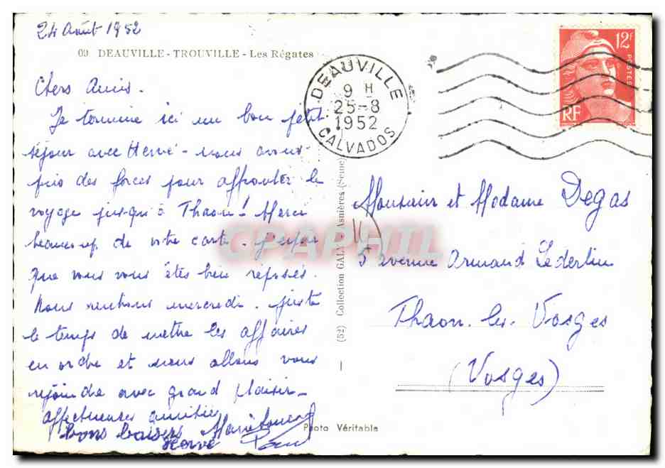 CPM Deauville Trouville Les Regates Bateaux  — Verso