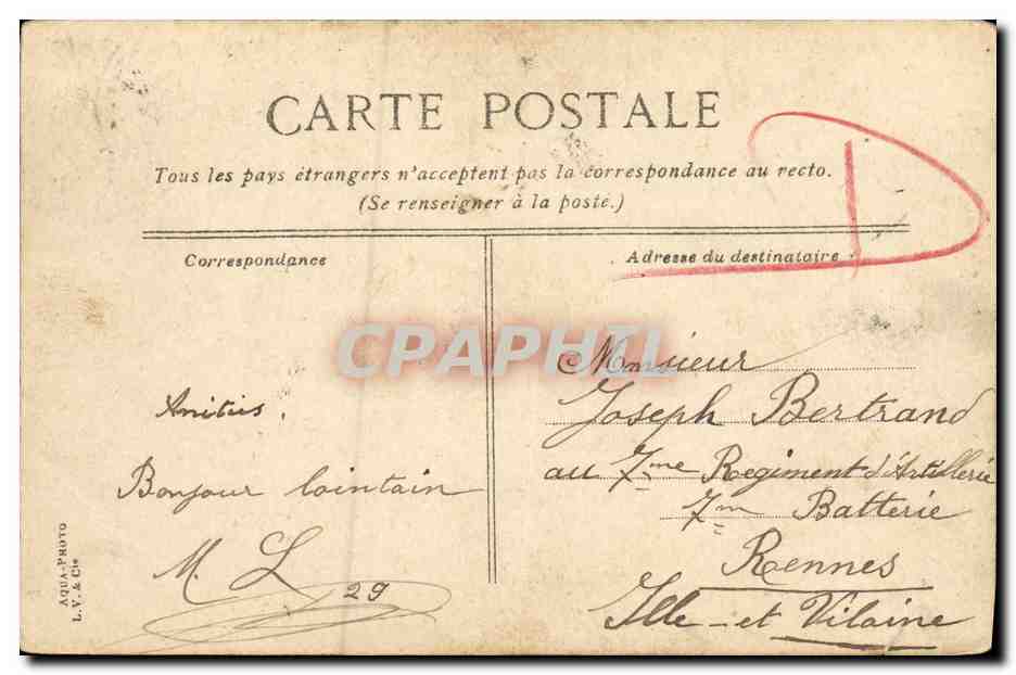 Deauville - Les yachts et l'avant-port — 1908 — M. L. — Verso