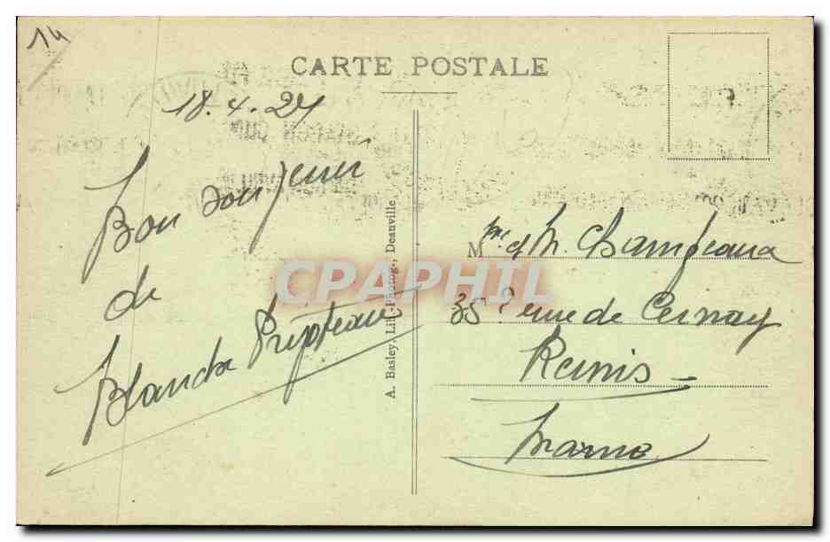 Deauville — Le Bac à marée haute — Éditeur anonyme, n° 214 — Verso