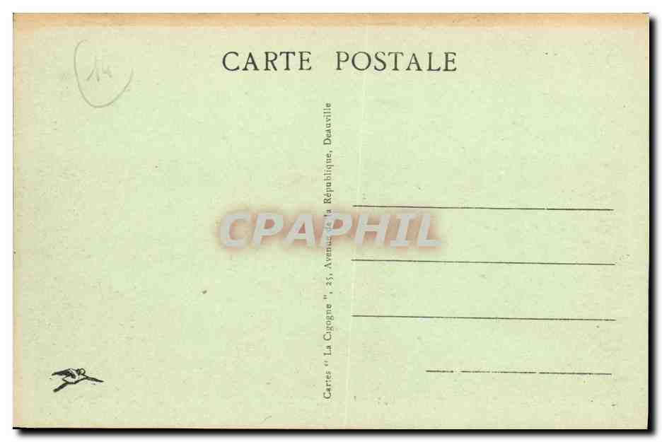 Deauville, la Plage Fleurie — Les Planches, le Bar du Soleil — éditée par 'La Cigogne' à Deauville — Verso