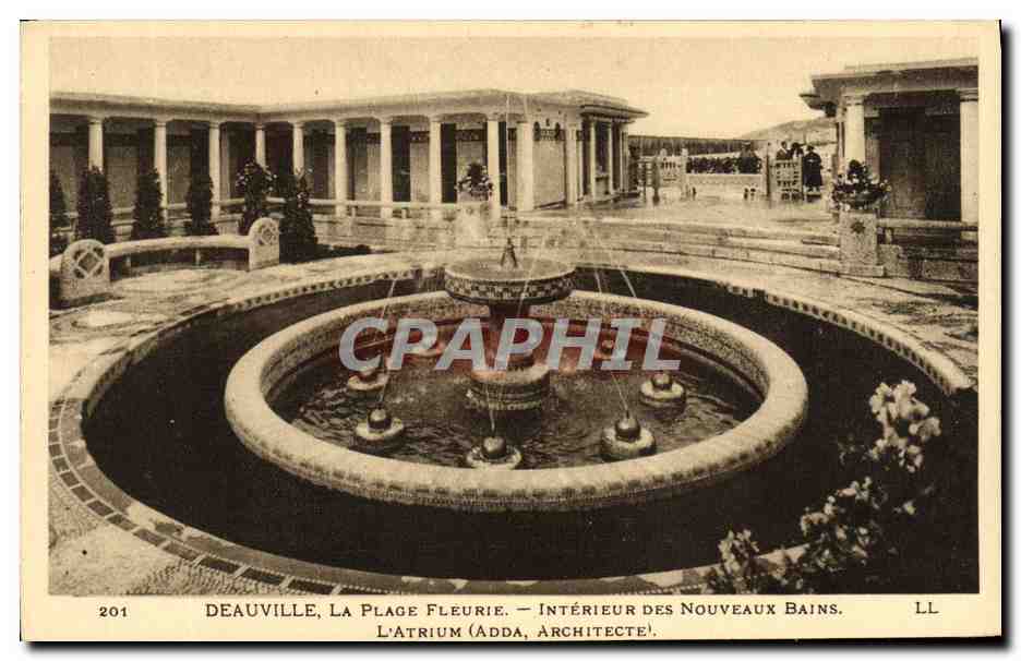 Deauville, La Plage Fleurie — Intérieur des Nouveaux Bains — L'Atrium (Adda, Architecte)
