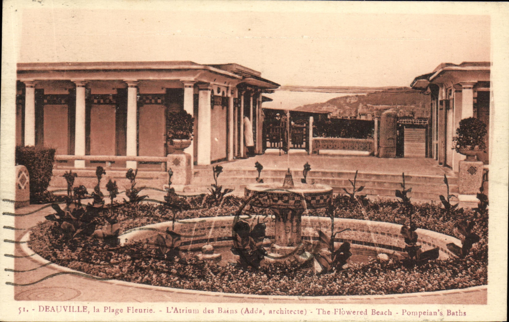 Deauville, The Flowered Beach — The Atrium of the Baths (Adda, architect) — Edition 'The Stork'