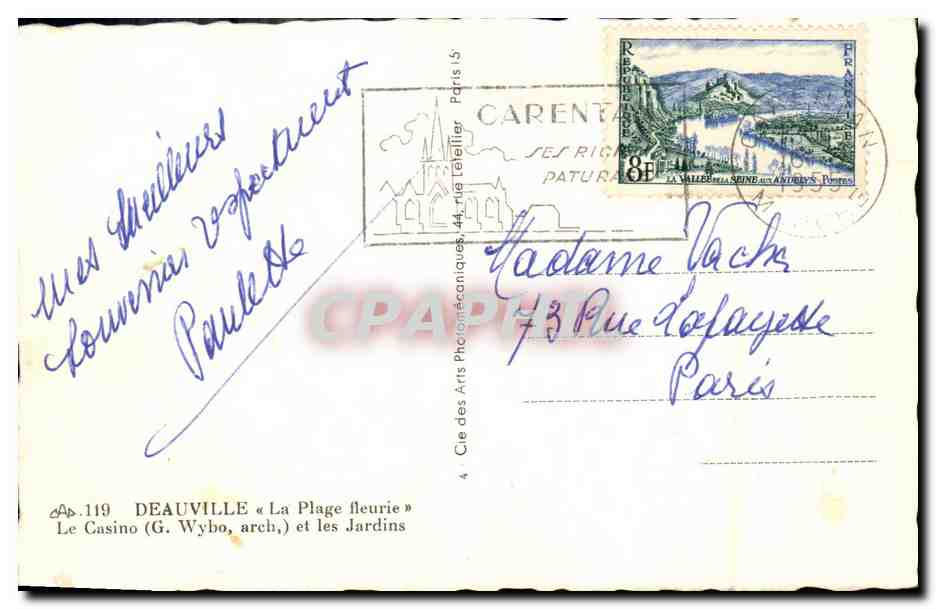 Le Casino de Deauville — Les Jardins — Cie des Arts Photographiques — Rückseite