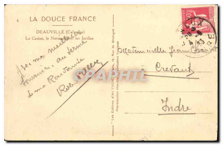Deauville (Calvados) — The Casino, the Normandie and the Gardens — Les Éditions d'Art YVON — Back