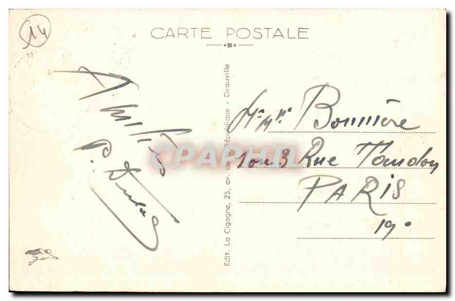 Deauville, la Plage Fleurie — Le Casino — Carn n° 98 — Verso