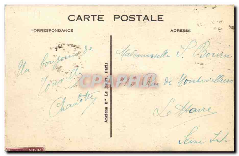 CPA Deauville Le Casino et royal Hotel — Verso