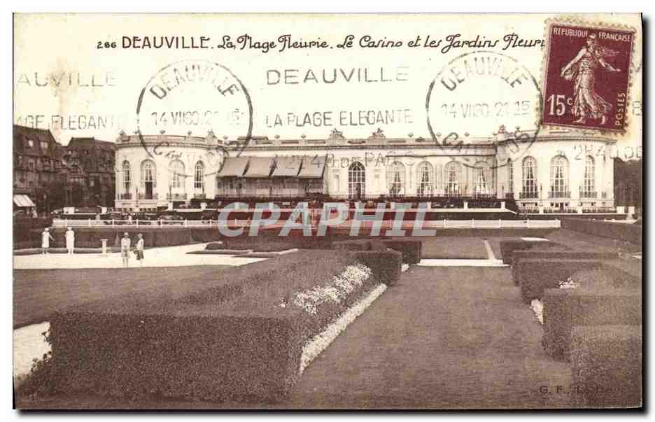 Deauville. La Plage Élégante — Le Casino et les Jardins Fleuris — G.F. n°286