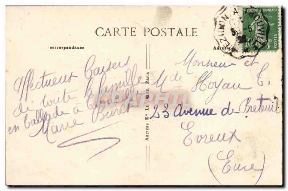Deauville — Le Casino et le Boulevard de la Mer — H.P. Le Havre, n°410 — Verso