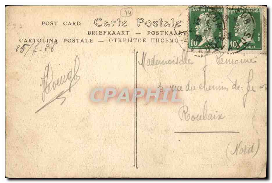 Vintage Postcard Deauville Beach in Bloom The Terrace of the Casino The Gardens and the Beach — Back