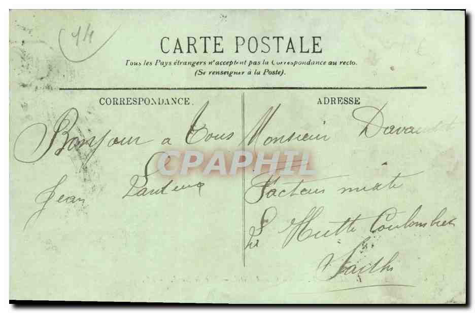 CPA Deauville La Grand Hotel Facade Nord — Verso