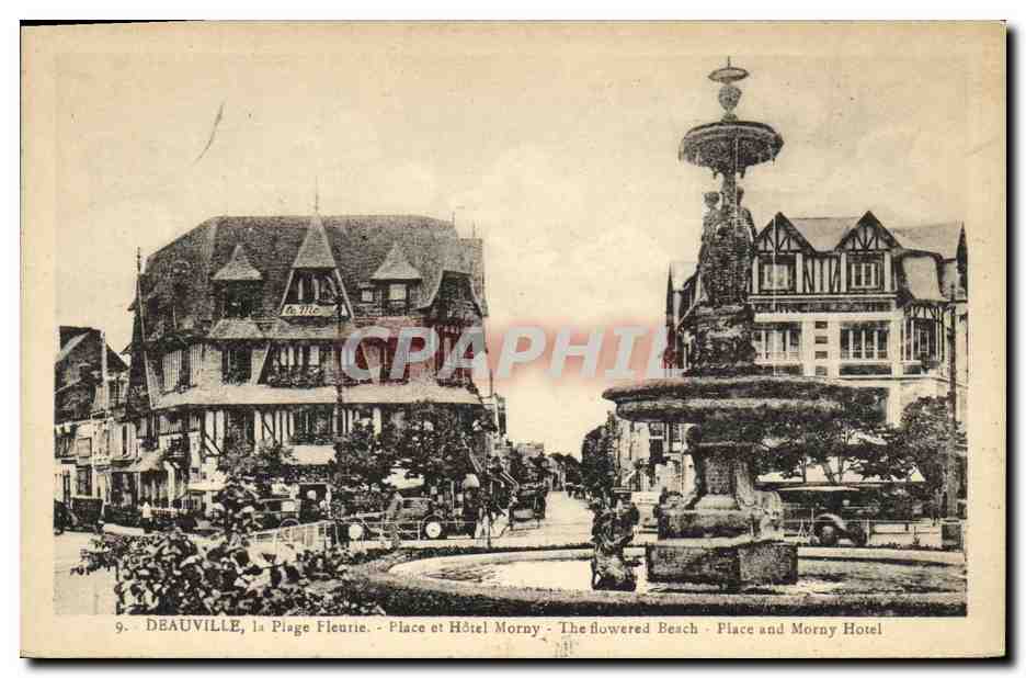 CPA Deauville La Plage Fleurie Place et Hotel Morny