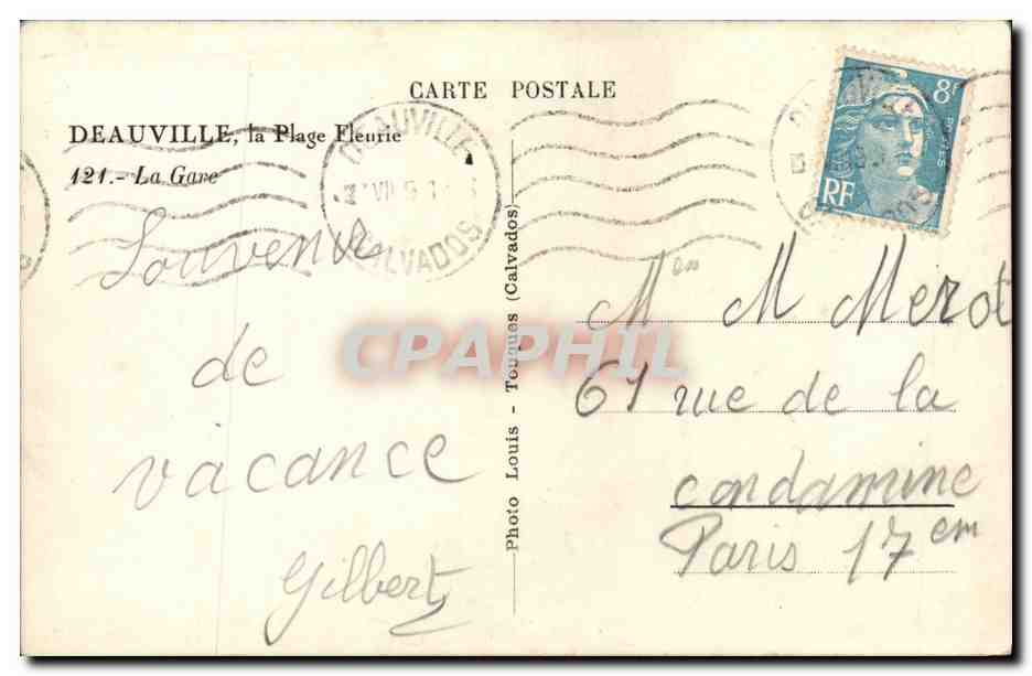 CPM Deauville la Plage Fleurie La Gare — Verso