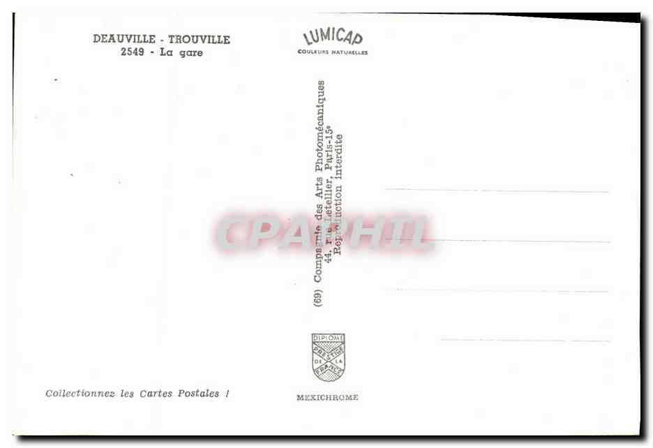 Deauville - Trouville — La gare — Lumicap — Verso