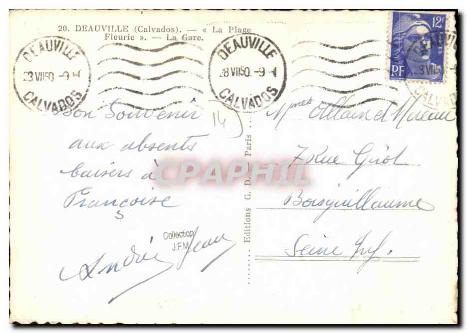 CPM Deauville La Plage Fleurie La gare  — Verso
