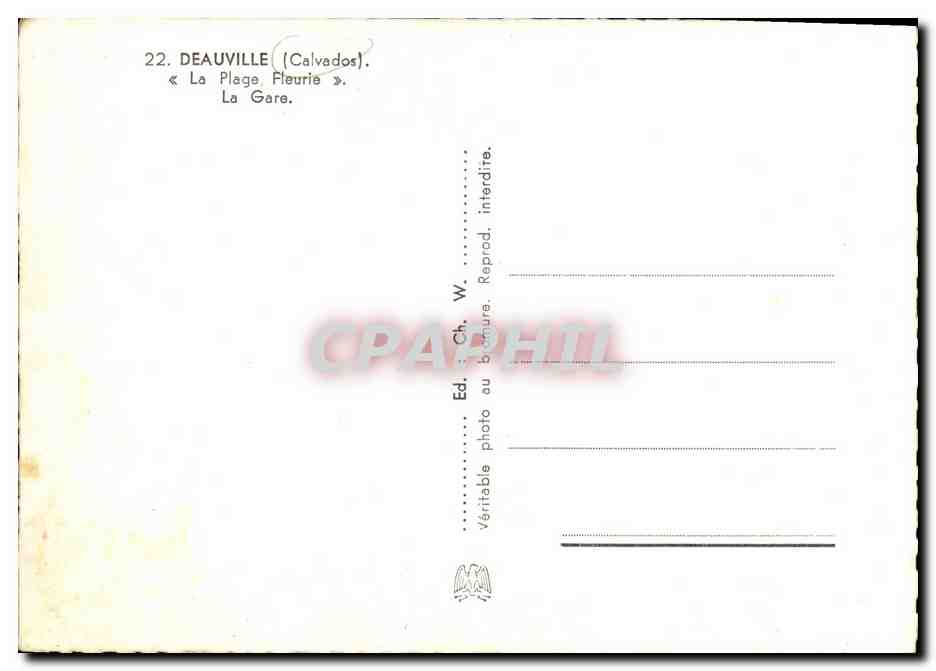 CPM Deauville La Plage Fleurie  — Verso