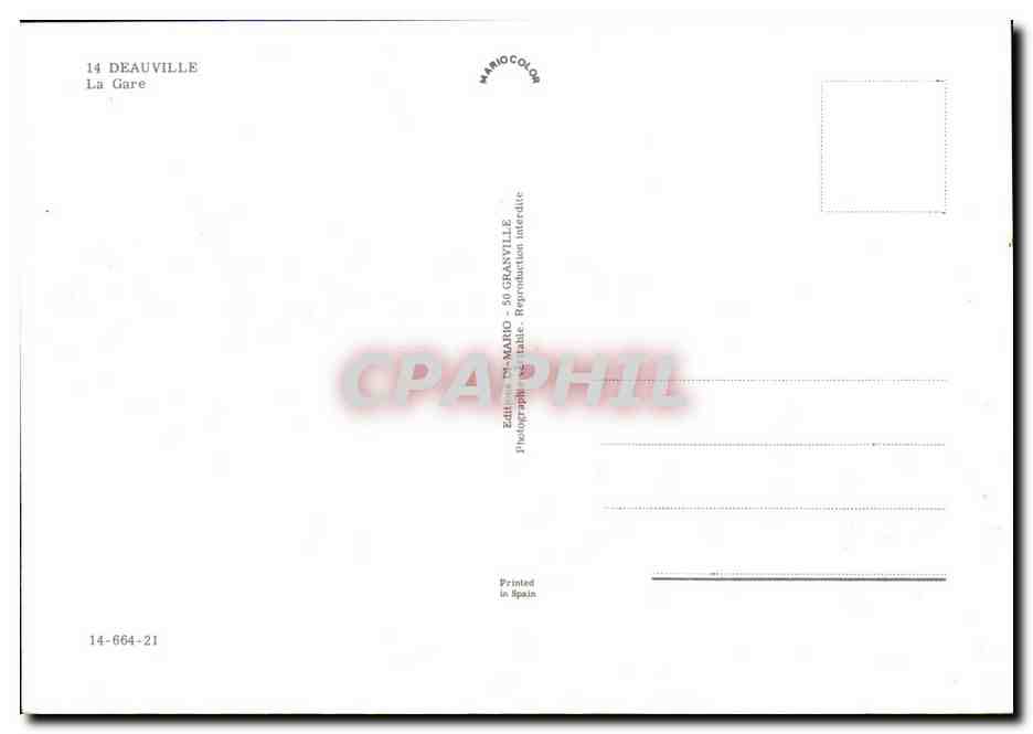 La Gare — Deauville — Édition Di-Mario — Verso