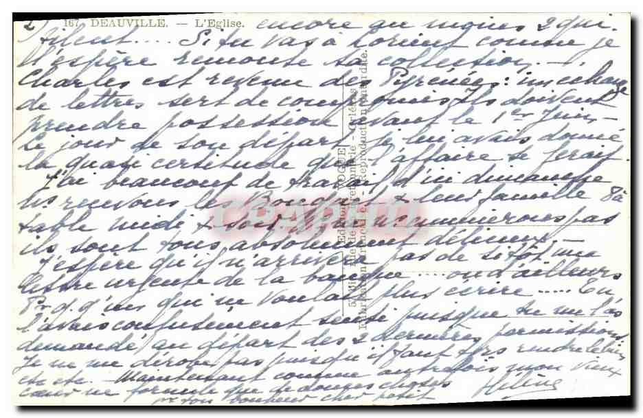 Deauville — L'Église — Éditeur anonyme, n° 187 — Verso
