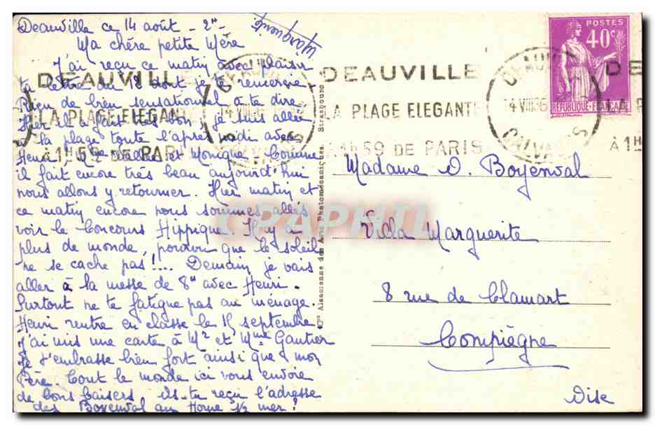 Deauville — Intérieur de l'Église — Éditeur anonyme, n° 482 — Rückseite