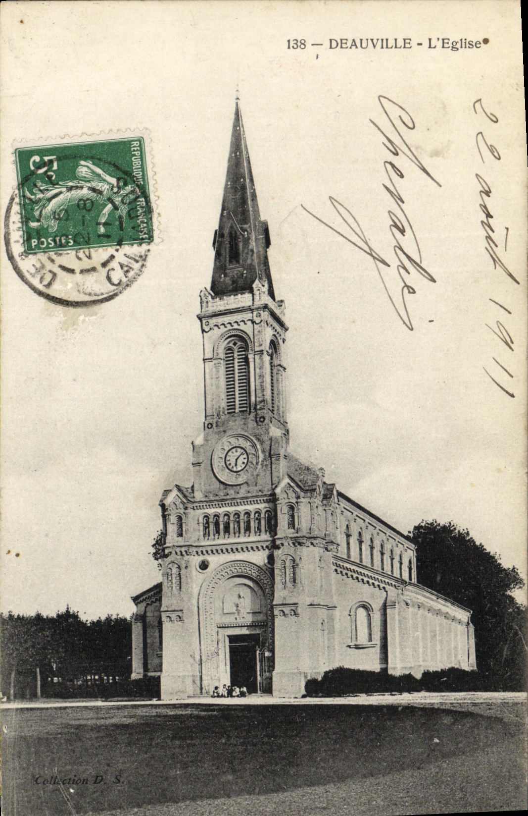 Deauville - De Kerk — antieke ansichtkaart n°138 — uitgever Collectie D. S.