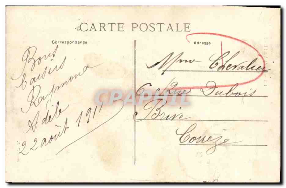 Deauville - De Kerk — antieke ansichtkaart n°138 — uitgever Collectie D. S. — Achterkant