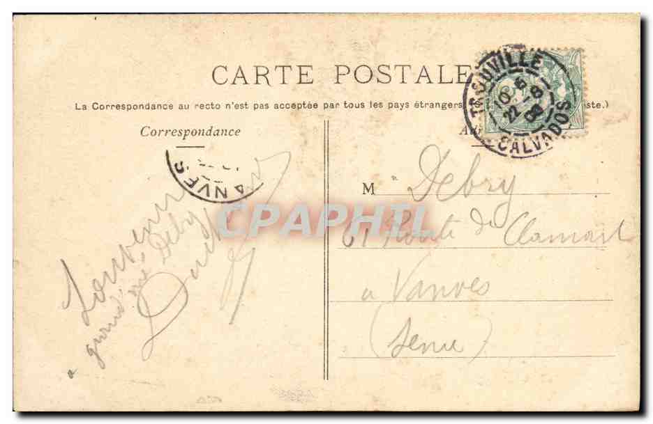 CPA Deauville L Eglise  — Verso