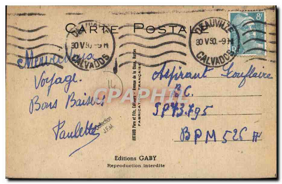 CARTE SYSTEME Trouville Sur Mer Amoureux Parapluie  — Verso