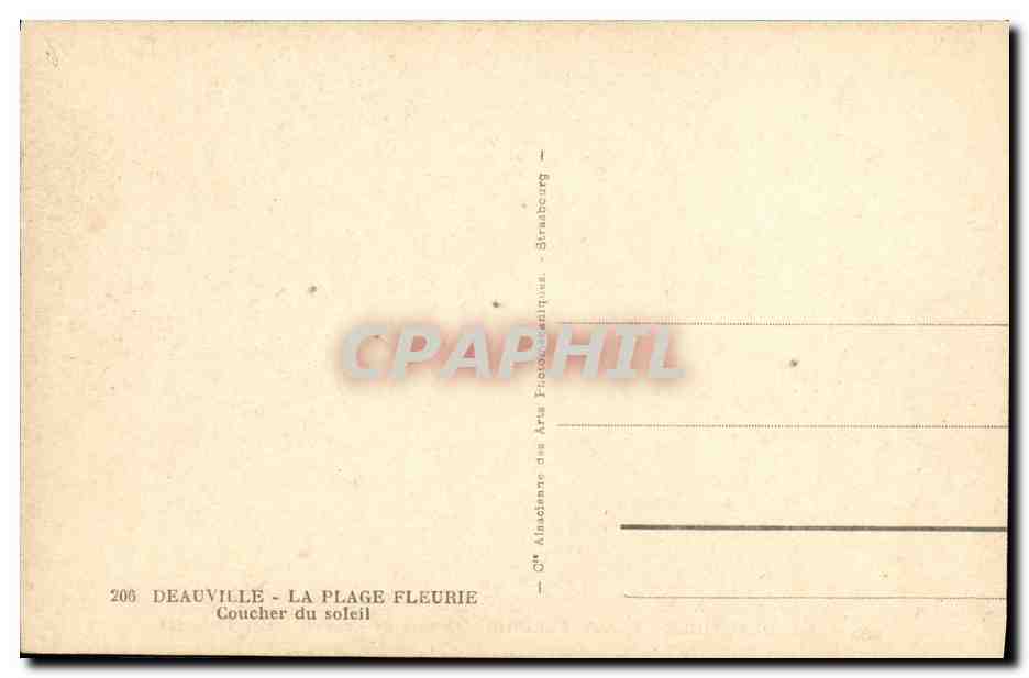 CPA Deauville La Plage Fleurie Coucher de soleil — Verso