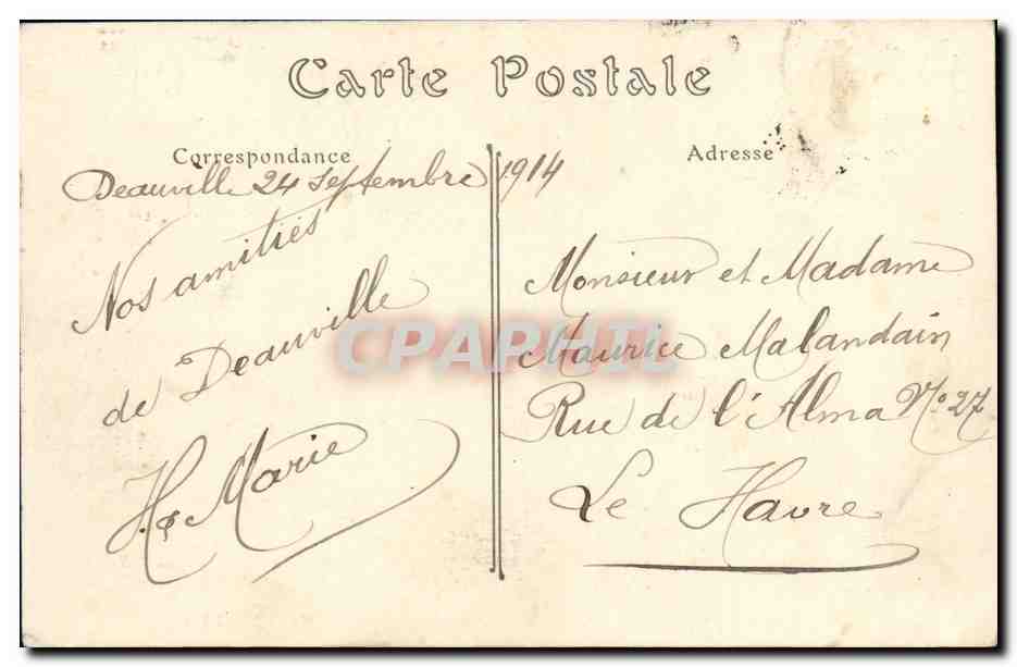 Deauville-La-Plage-Fleurie — Die Pâtisserie und das Hôtel-Royal — ND. Foto. — Rückseite