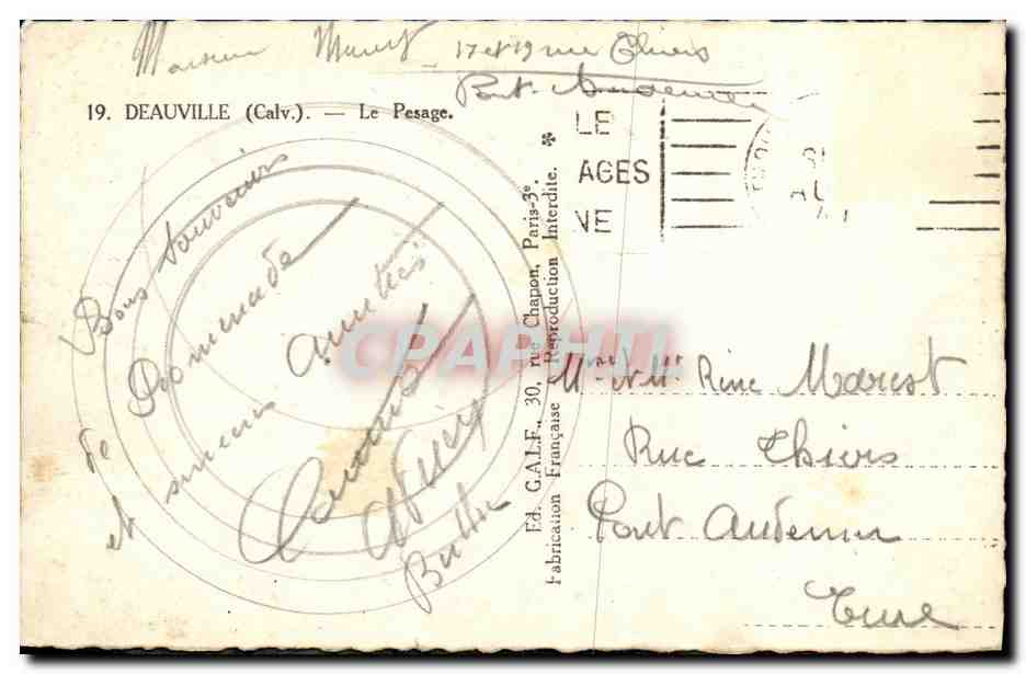 Öffentliche Veranstaltung oder Festival in Deauville — Le Pesage — Éd. G.A.L.F., Paris — Rückseite