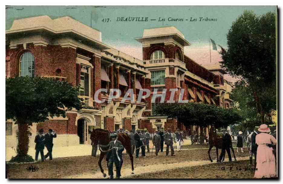 CPA Deauville Le Grand Les Courses Hippisme Chevaux