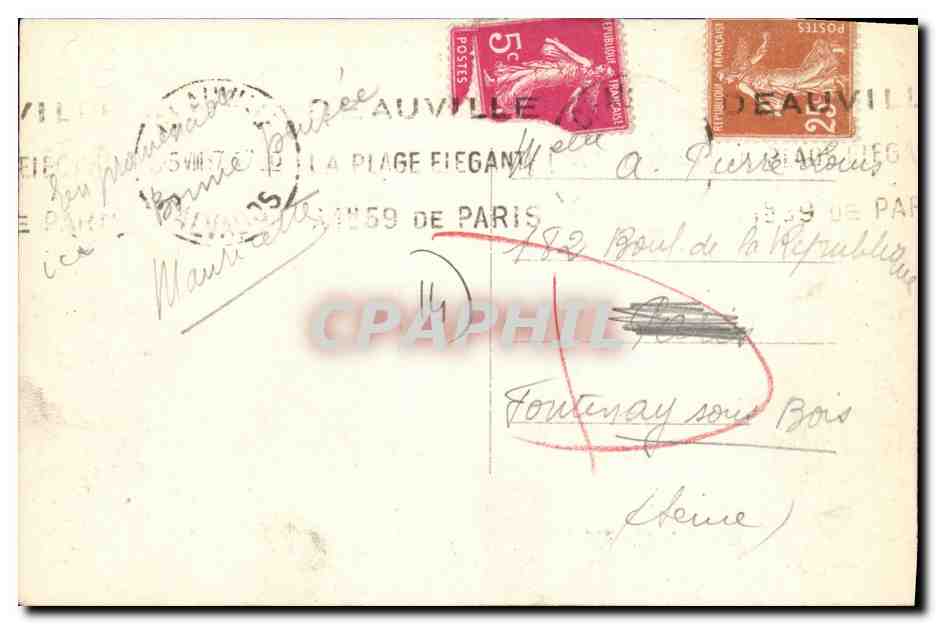 Deauville — La Plage Fleurie — Hippodrome de Clairefontaine — Verso