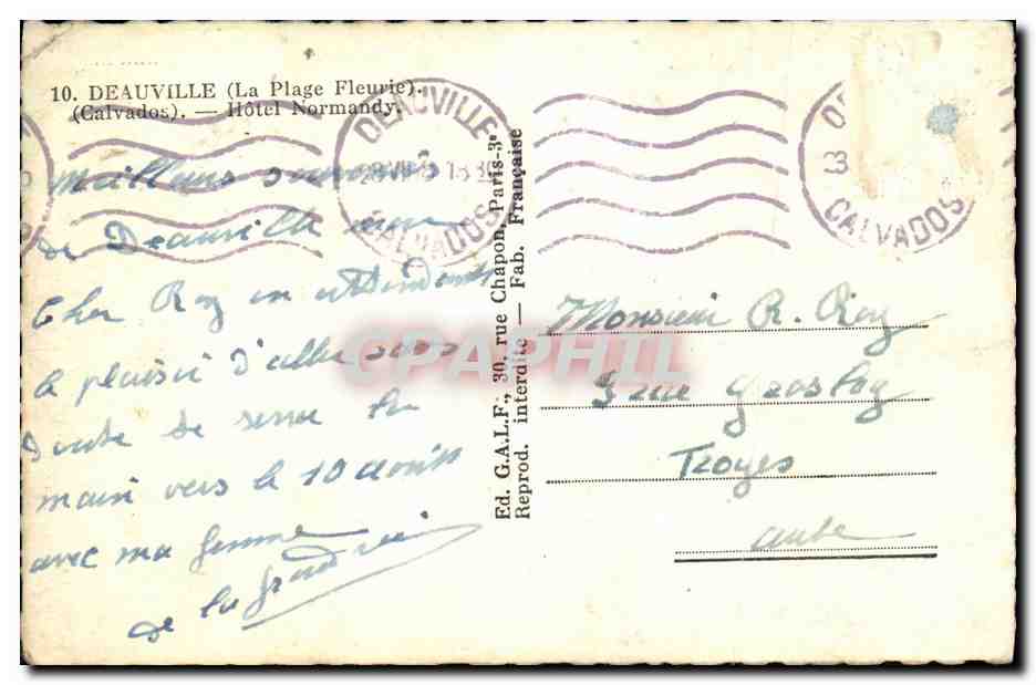Deauville (La Plage Fleurie) — Hôtel Normandy — Ed. G.A.L.F., Paris — Reverso